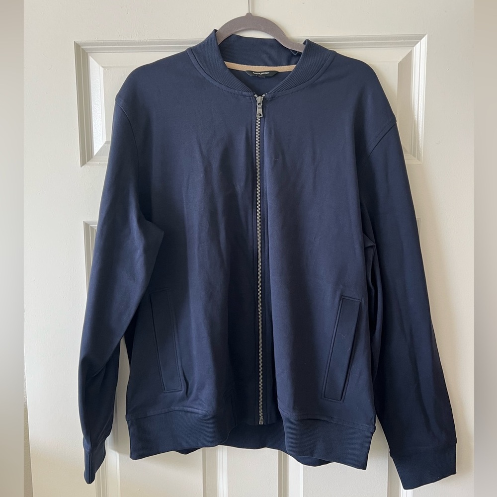 Banana Republic Men's Dark Blue Zip-Up Sweater
